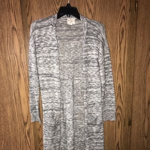 Gray marble sweater duster